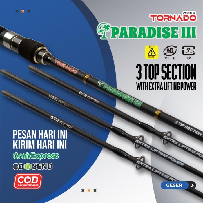 KOMPLIT Joran Tornado Paradise IIII 3 Tip Section Carbon Solid Handle Full Eva