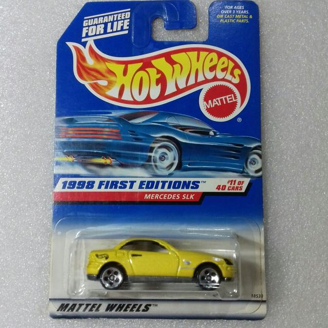 Hot Wheels Mercedes SLK. US Card 1998 First Editions. Full Besi. Antik