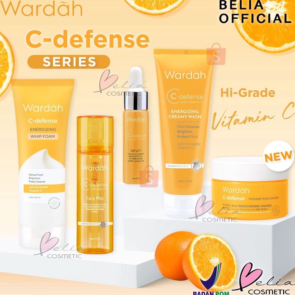 Promo MenarikM2y2X ❤ BELIA ❤ WARDAH C-Defense Series | C Defense Face Mist Creamy Wash Serum Watercl