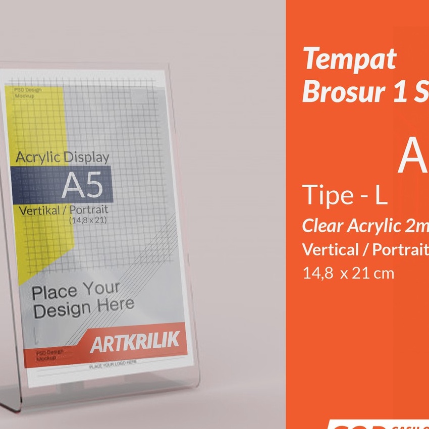 

(P.◆✪TM> STAND AKRILIK A5 QR CODE SCAN TEMPAT BROSUR TENT CARD A5 MODEL Lpaling.lariis..