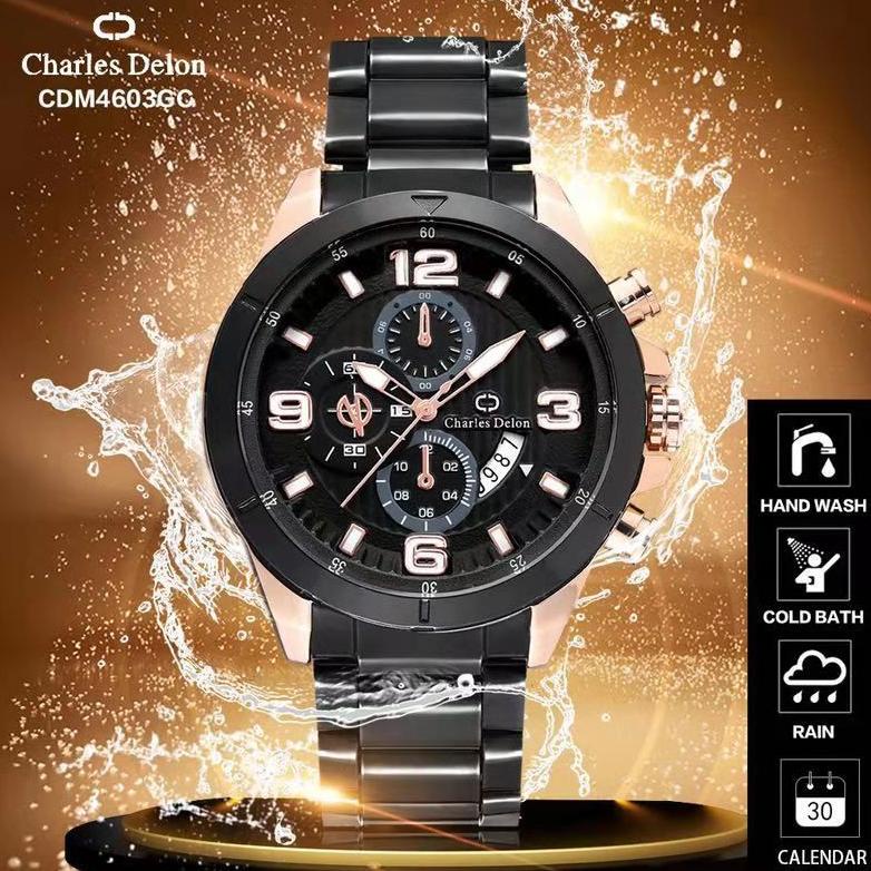 boutiqsemm Jam Tangan Pria Charles Delon Water Resistant Watch