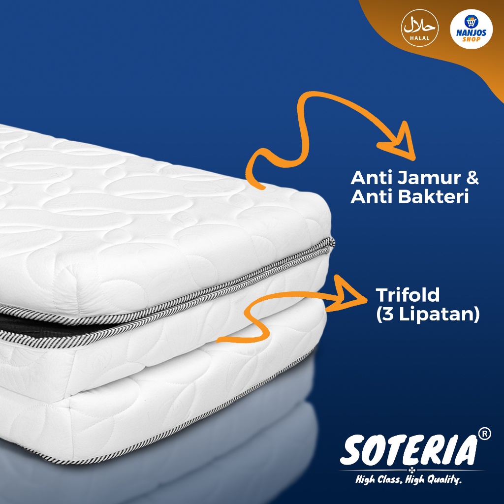 Kasur Lipat Lantai Trifold Lp3 Knitting High Density Tebal 8 Cm / Kasur Lipat Anak Kost / Fold Bed