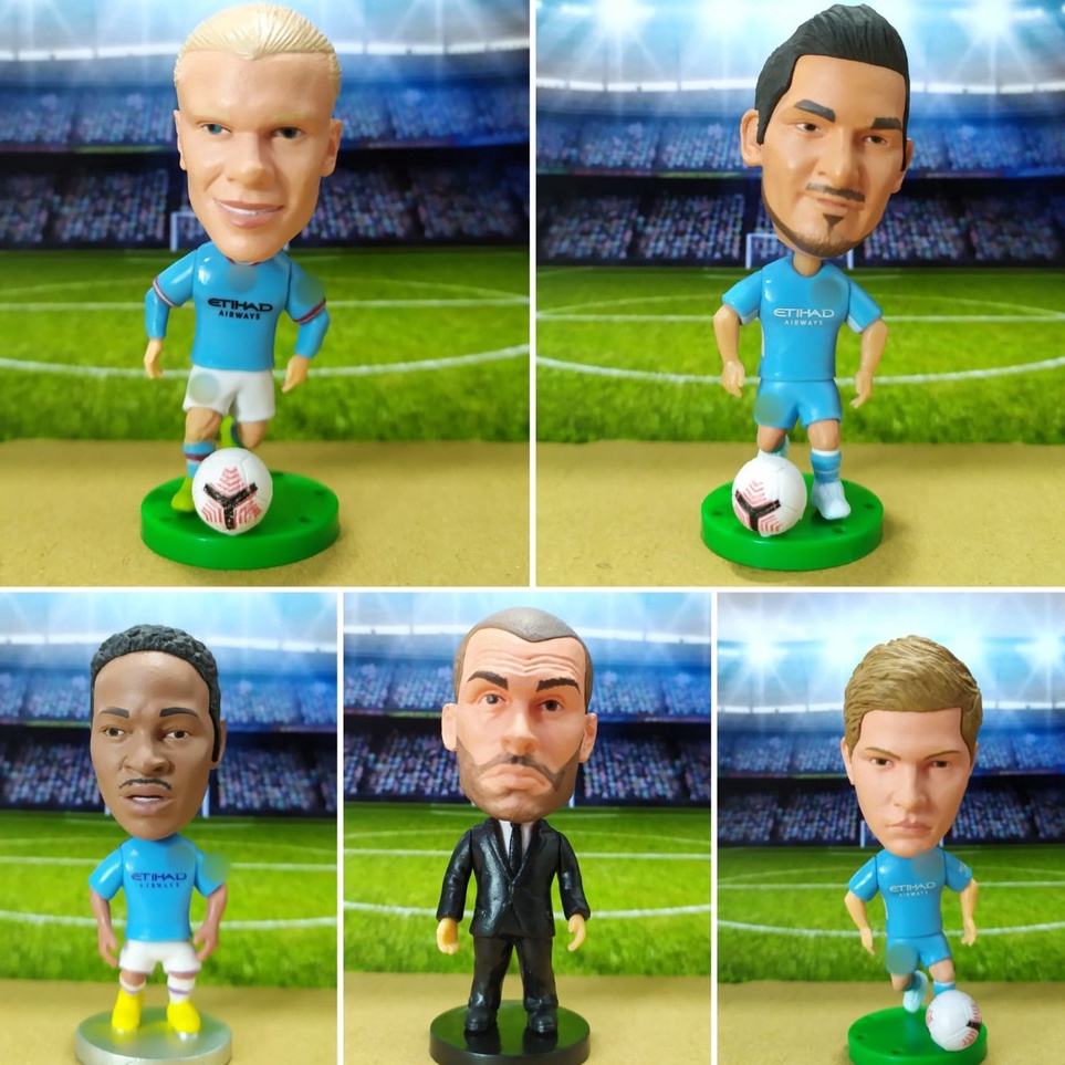 -MTO Figure Miniatur Pemain Bola Menciti Soccerwe Kodoto Erling Haaland Kevin De Bruyne David Silva 