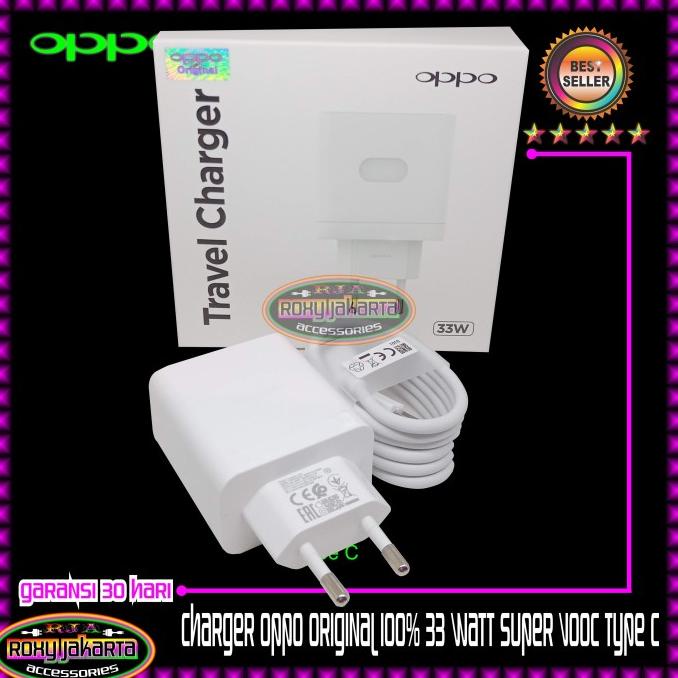 Charger Oppo 33 Watt Super Vooc Usb C Original 100%