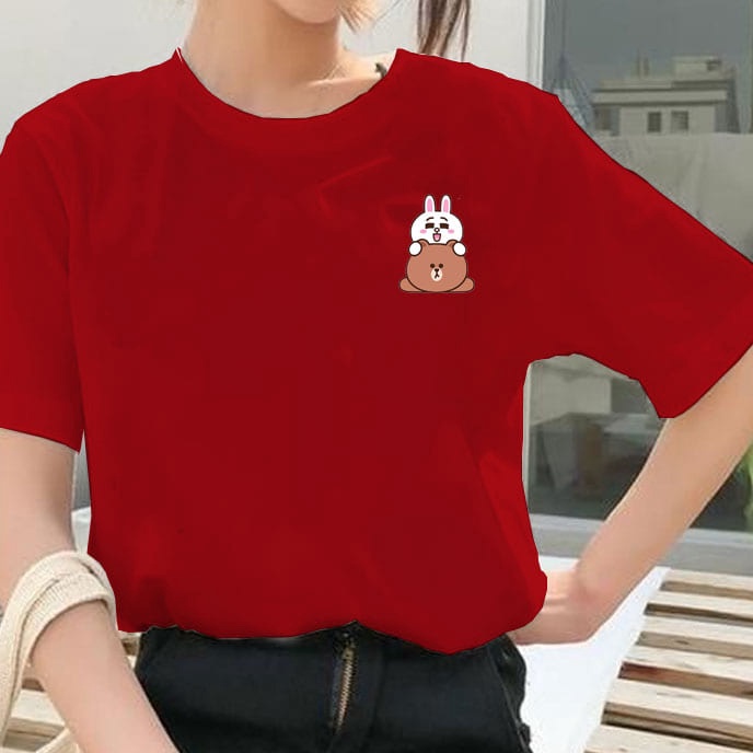 [㊚P✓13) Baju Kaos Uniqlo Tshirt Lucu Wanita Cewek Remaja Jumbo Oversize Lengan Pendek Santai Rumahan