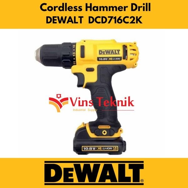 Ready stok DCD716 DEWALT DCD 716 Mesin Bor Baterai Cordless Hammer Drill