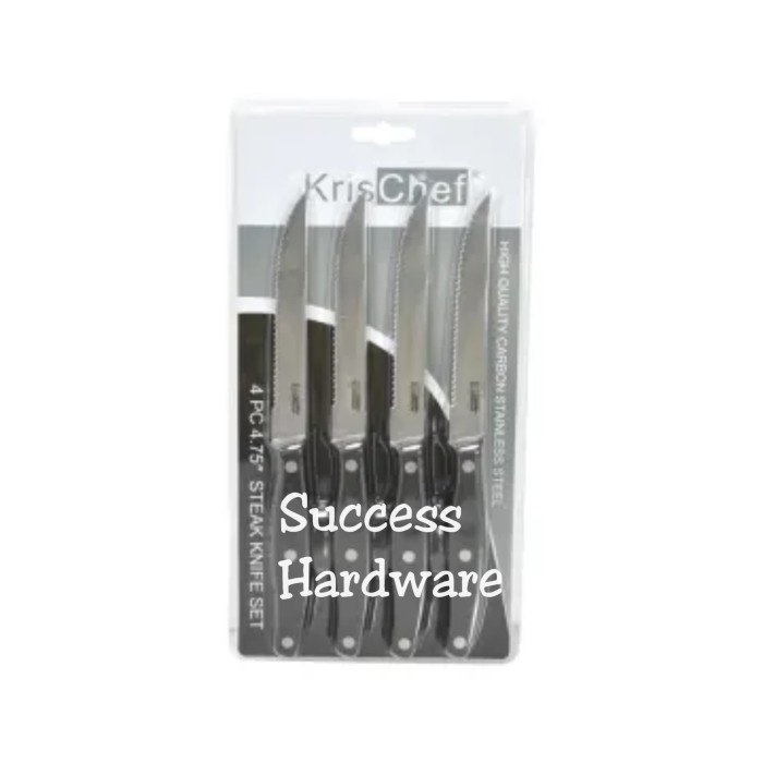 Krischef Set Pisau Steak 4Pcs / Steak Knife 4.75Inc Hollow Handle 4 Pc