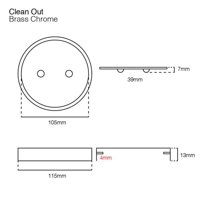 VONE Clean Out 2" 2.5" 3" 4" Inch Tutup Pipa Kontrol Brass Chrome
