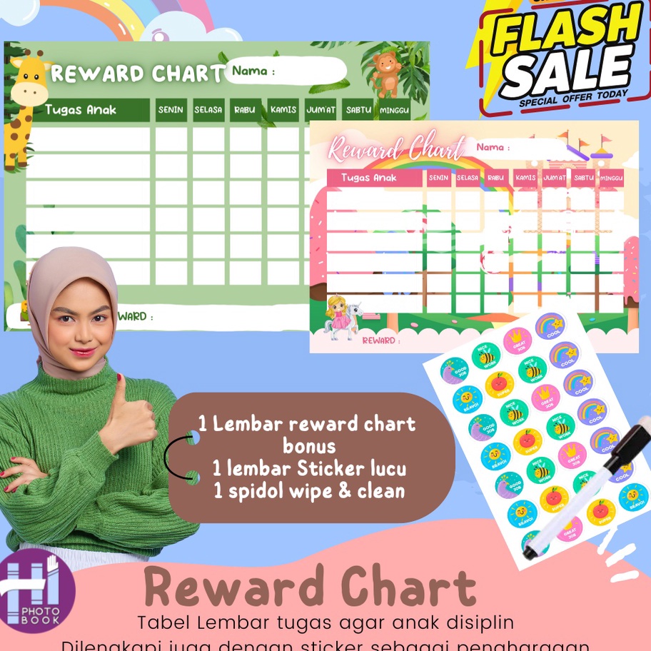 

[9㊛ K☎Z) Reward Chart Anak Wipe and Clean ( LEMBAR TUGAS ANAK BONUS STICKER DAN SPIDOL )paaling.laris❦!