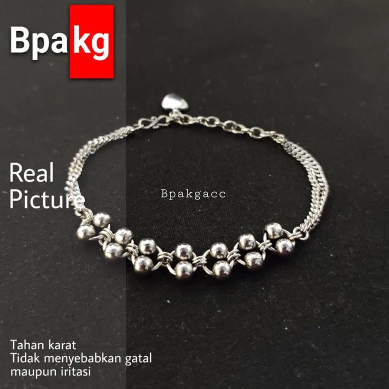 COD Gelang tangan Orbit bola versi 2 - Gelang Wanita Anti karat Silver cantik unik - Gelang tangan r