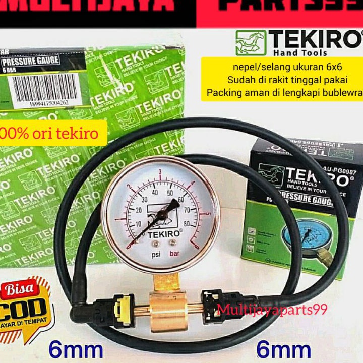 ALA153 full Set Tekiro Fulpam Alat Ukur Tekanan Bahan Bakar Fuel Pump Pressure Gauge ukuran 6mm x 6m