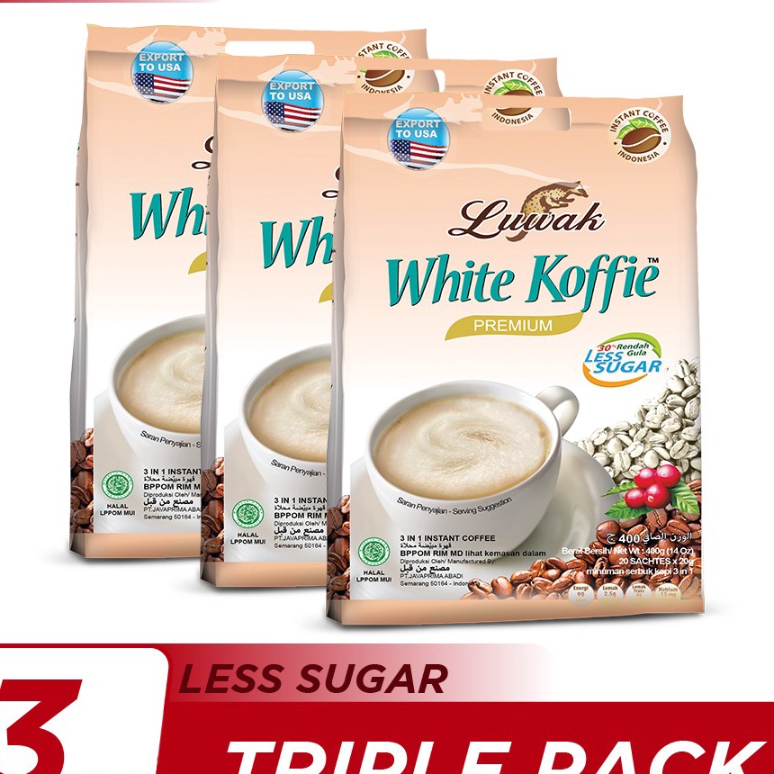 

[✪-14IO❤> Kopi Luwak White Koffie Less Sugar Bag 20x20gr Triple Pack / langsung.kirim.!!