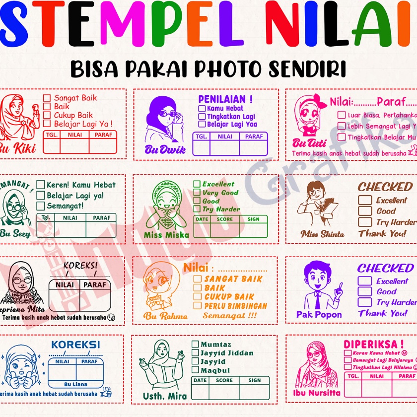 

(✉K➛L-X] Stempel Nilai Guru / Penilaian / Koreksi / Checked / Rewardbanyak diiminati.!!