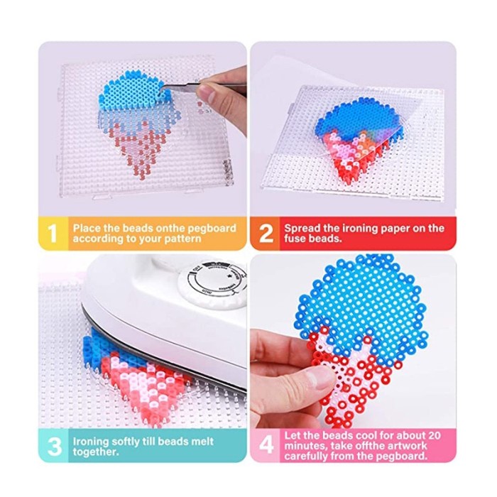 2.6mm Hama Beads with Pegboards Ironing Paper Fuse Beads Craft Kit for Kids