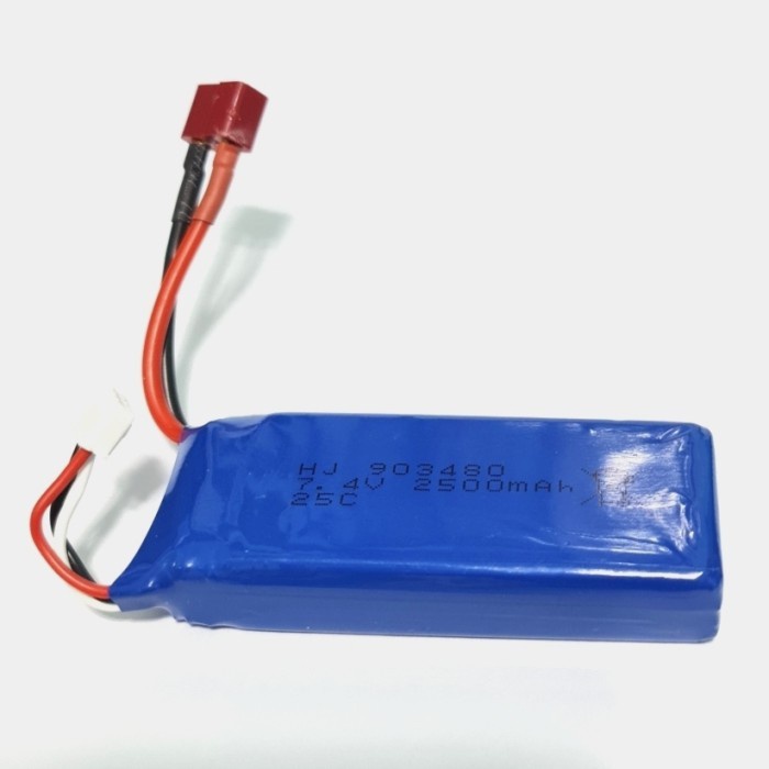 MUST HAVE BATTERY BATERAI LIPO 7,4V 2S CELL 2500MAH T PLUG SYMA WLTOYS RC DRONE TERLARIS