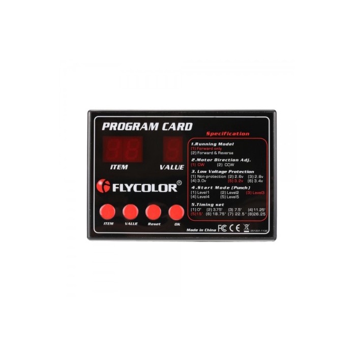 PROMO ORIGINAL FLYCOLOR PROGRAMING CARD FOR RC BOATS ESC ELECTRONIC SPEED TERLARIS