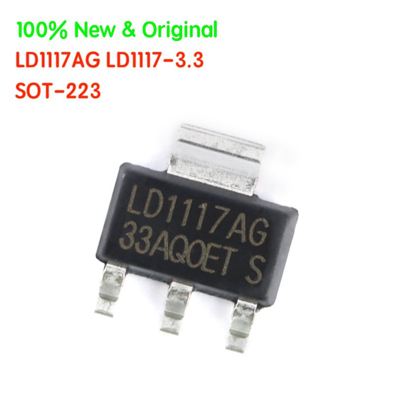 ✅&20PCS/LOT  LD1117AG LD1117-3.3 SOT-223 Output 3.3V/1A Low Dropout Linear Regulator LDO Chip 100% N