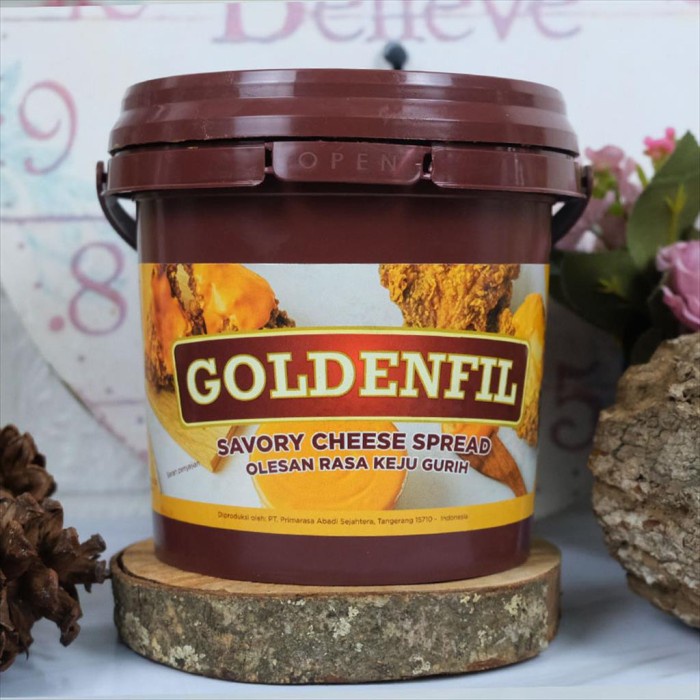 

Goldenfil Savory Cheese Spread 1kg - Selai Keju ASIN rasa BARBEQUE