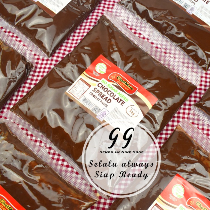 

Chefmate NO SUGAR ADDED Chocolate Spread 1 KG Cokelat Bebas Gula