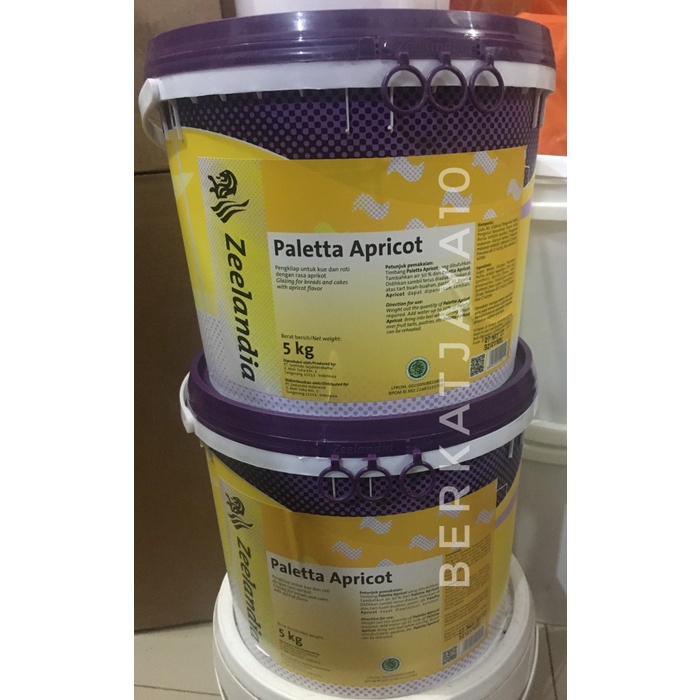 

Selai APRICOT Paletta PAIL 5 Kg Zeelandia Pengkilap kue atau roti