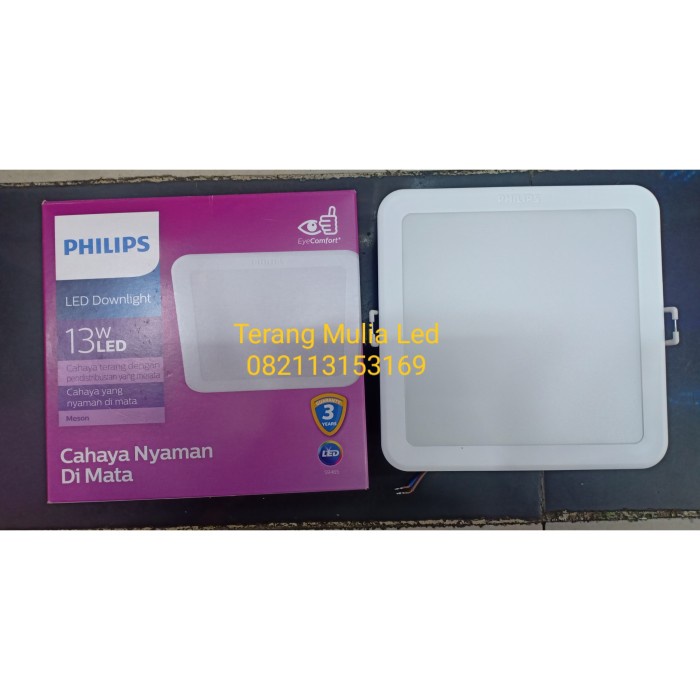 Bestseller Lampu Downlight Panel Led 13Wat Kotak Meson Philips Original