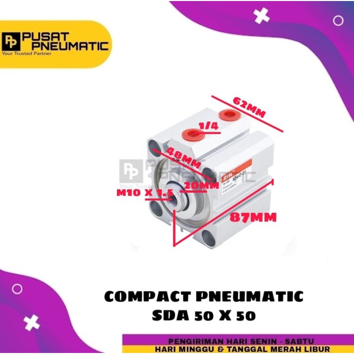 Pneumatic Compact Cylinder Sd 50X50 / Sda 50 X 50 Bestseller Pneumatic