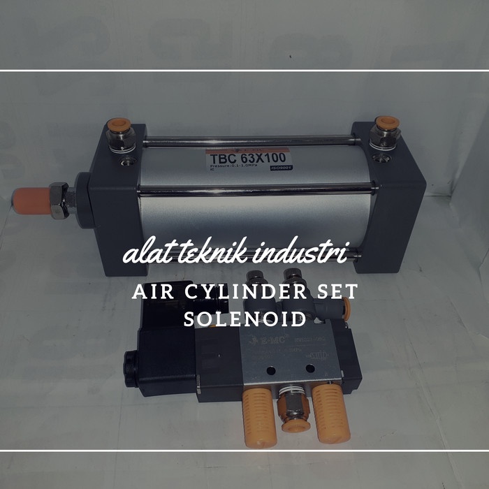 Paket Pneumatic Air Cylinder Set Komplit Solenoid Bestseller Pneumatic