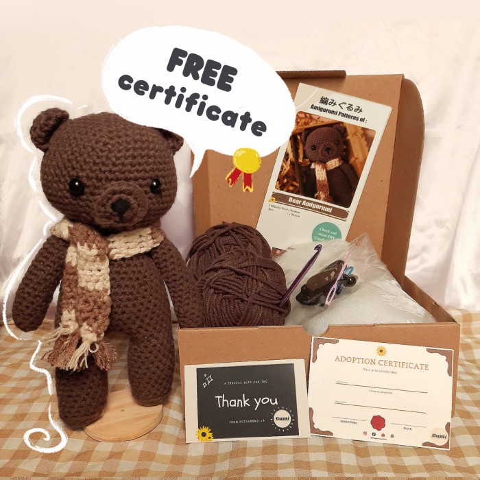 DIY Crochet Bear Amigurumi Kit / Do It Yourself Boneka Rajut Beruang