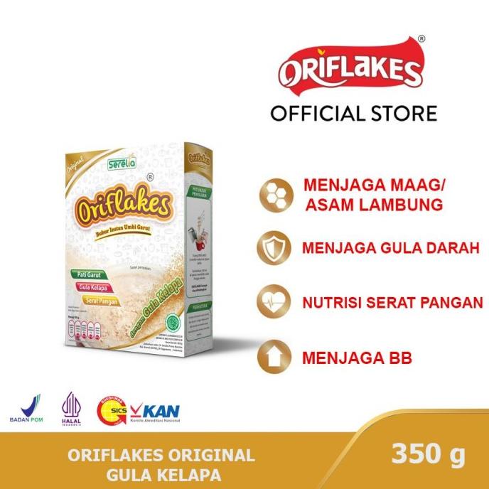 

Oriflakes bubur sereal solusi maag asam lambung 350 grm-gula kelapa