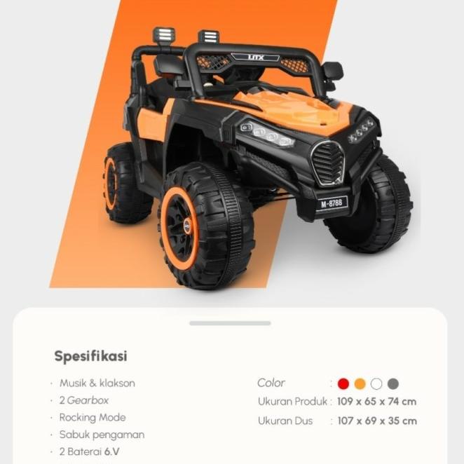 Mainan Mobil Aki Anak Jeep Pmb 8788 Utx M-8788 M8788