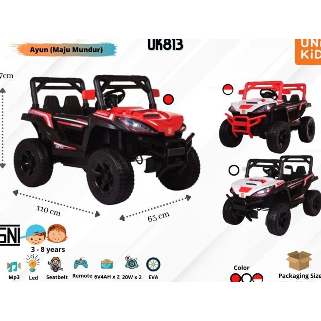 Mobil Aki Mainan Anak Remote Jeep Rubicon Unikid Uk813-720A-1295 Atv