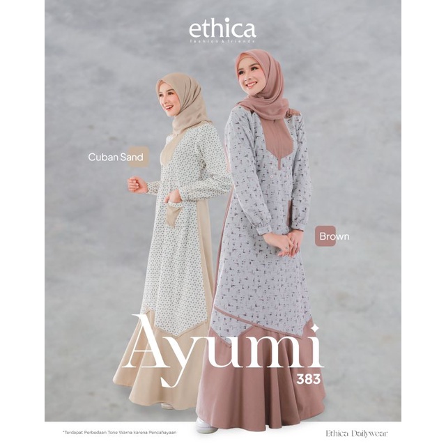 Gamis Ethica Ayumi 383 Cuban Sand dan Brown
