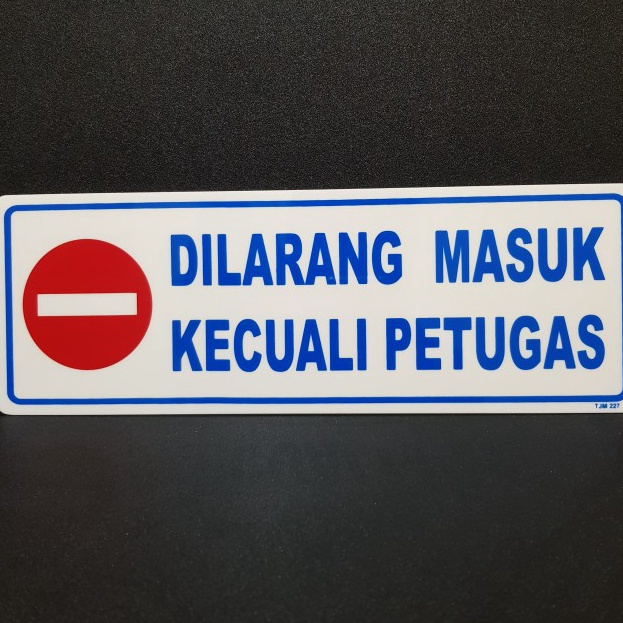 

TERLARIS Papan nama akrilik sign DILARANG MASUK KECUALI PETUGAS