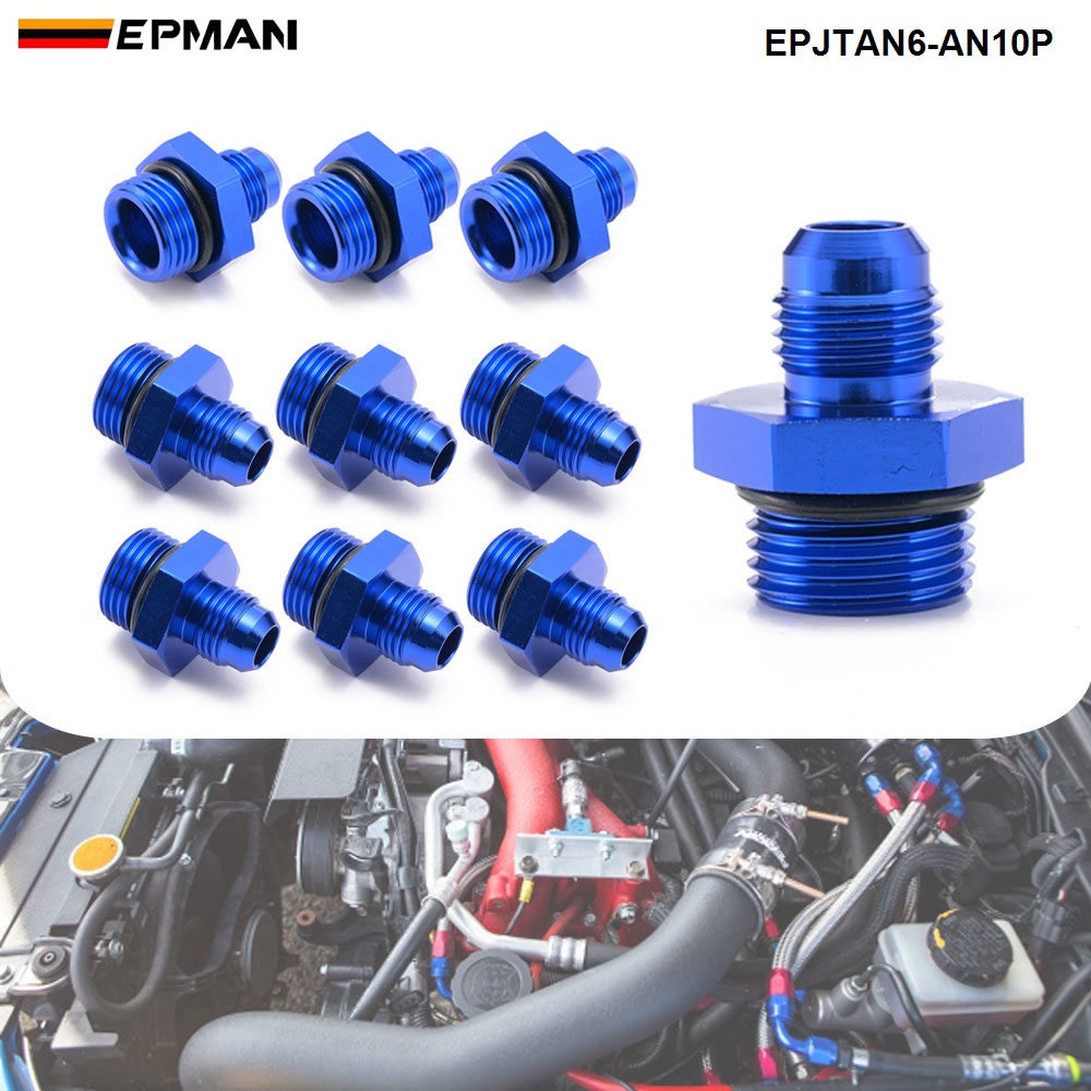EPMAN 10PCS AN6 Flare Male To AN10 Adapter Fitting Flare To Pipe Straight Adapter Fitting EPJTAN6-AN