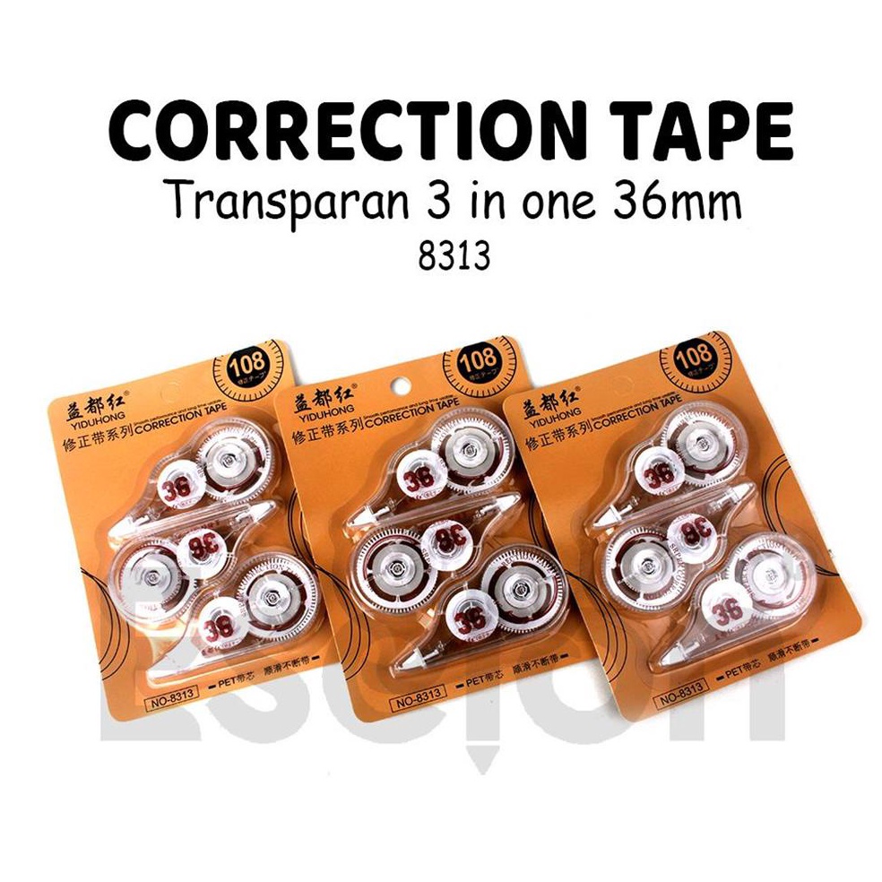 

Harga Termurah¯3pcs Correction Tape 8313 Transparan / Correction Tape Office