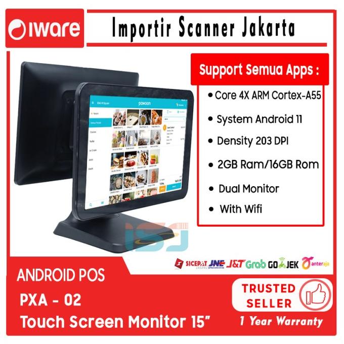 Pos Desktop Mesin Kasir Iware Dual Monitor Pxa-02 2/16 Gb Android 11