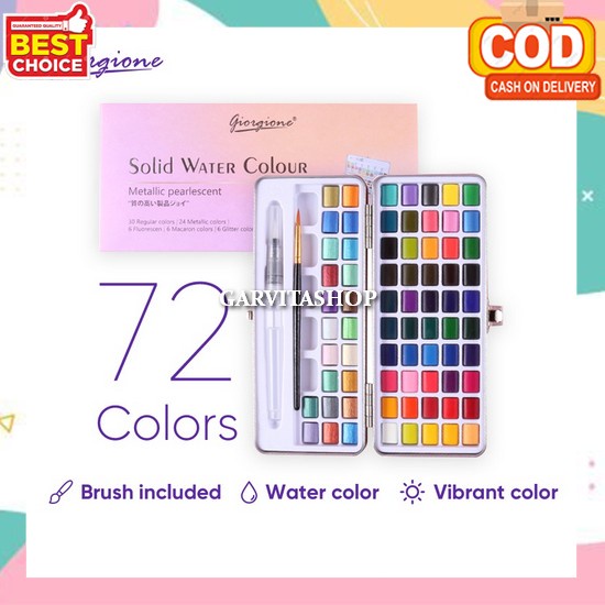 

Watercolor Set Art Cat Air Anak Set Lengkap Water Color Set Watercolour Painting Lengkap Semua Warna Padat Cair Cat Lukis Kanvas Murah Dan Bagus Cat Air Lukis Lengkap Non Toxic Tidak Beracun Giorgione Watercolor Paint Cat Air Free Brush 50/72/90/100 Warna