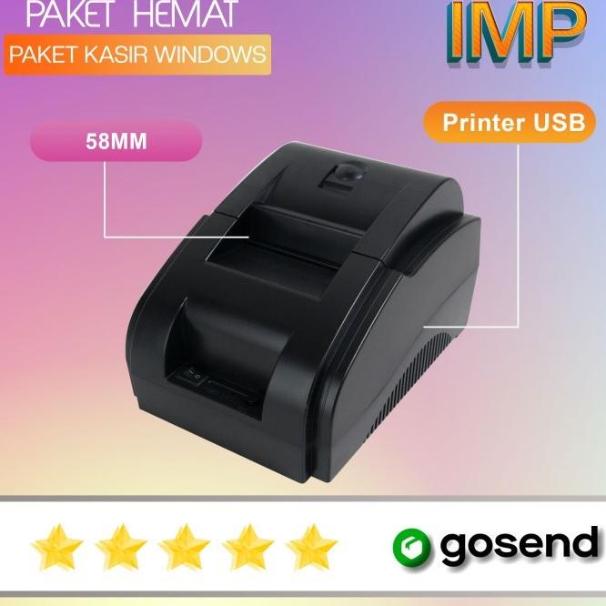Mesin Alat Kasir Printer Kasir Usb 58Mm Cash Drawer Scanner Barcode