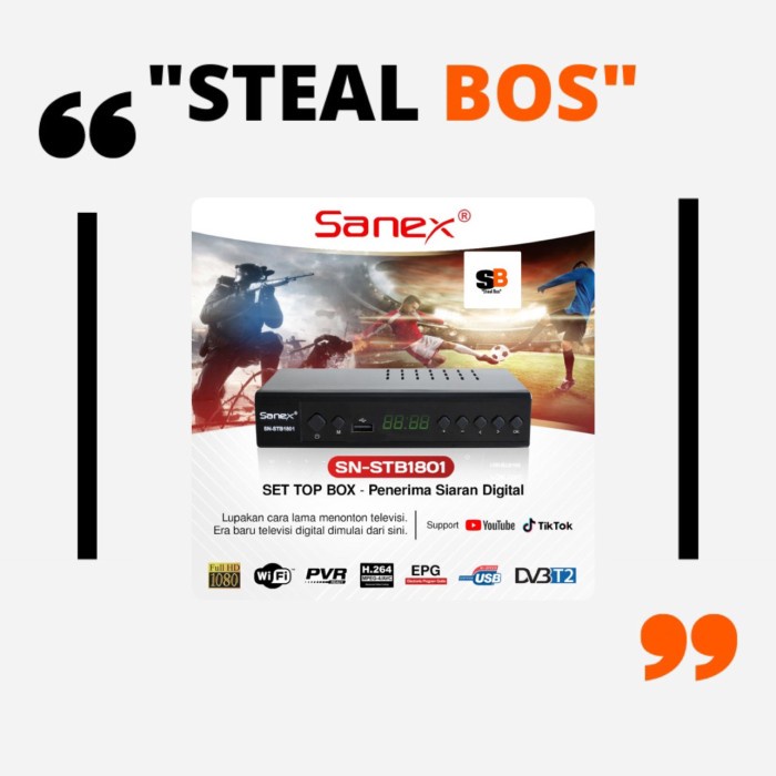 Terlaris Set Top Box Tv Digital Sanex / 1080 Hd/ Set Top Box Sanex Sn-Stb1801