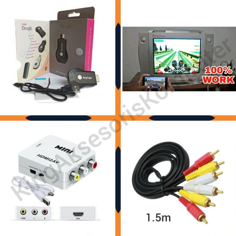 Terbaik [Cod] Paket Lengkap Anycast Mirroring Dari Hp Ke Tv Tabung / Anycash Dongel Miracast Wifi / 