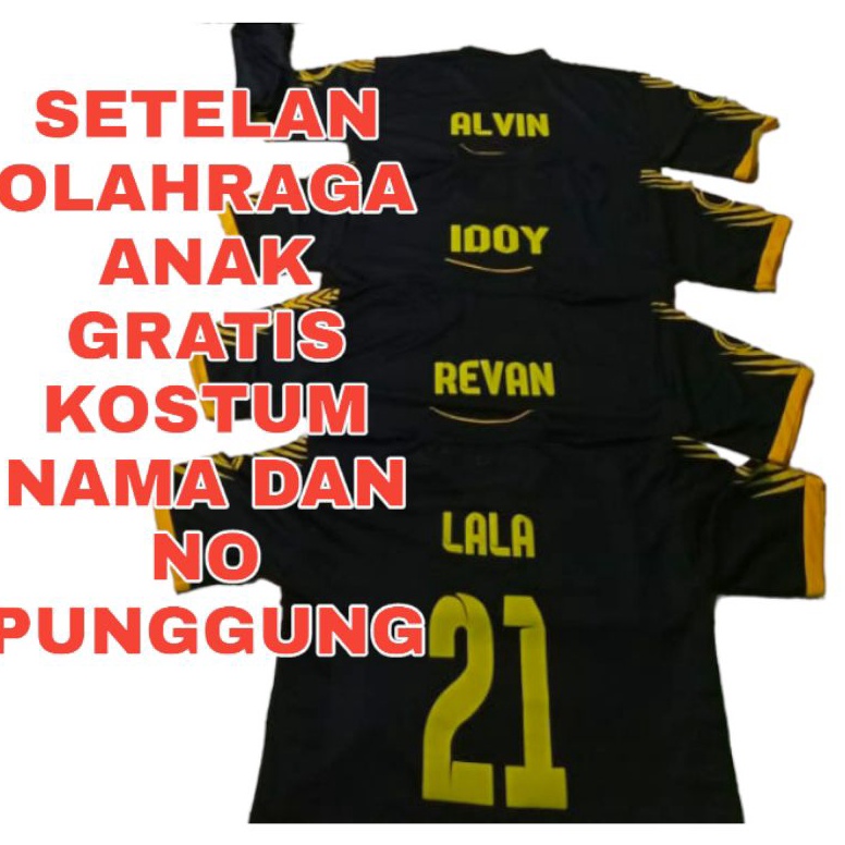 SPECIAL PRICE SETELAN BAJU SSB FREE KOSTUM  BOLA/JERSEY PUTSAL BADMINTON VOLY ANAK JUNIOR USIA 5-15 