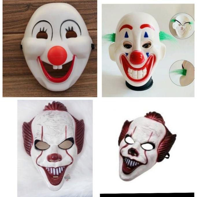 %$%$%$%$] topeng badut prank Halloween scary clown mask badut seram