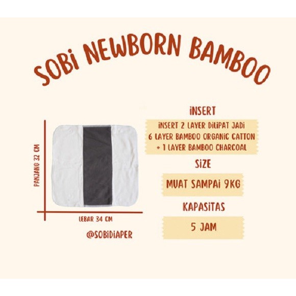 Terlaris Sobi Newborn Bamboo Cloth Diaper Bayi New Born Clodi Popok Kain