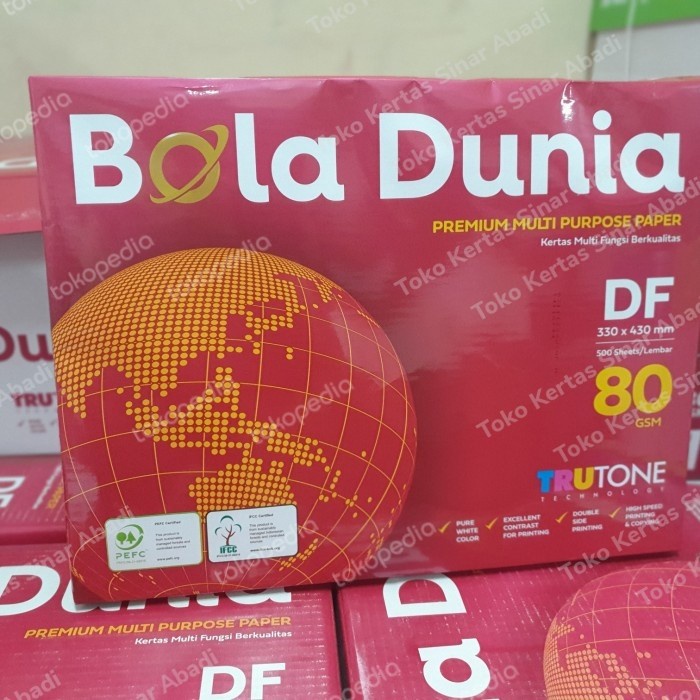 

Kertas HVS Double Folio DF 80gr Bola Dunia HRG DISKON
