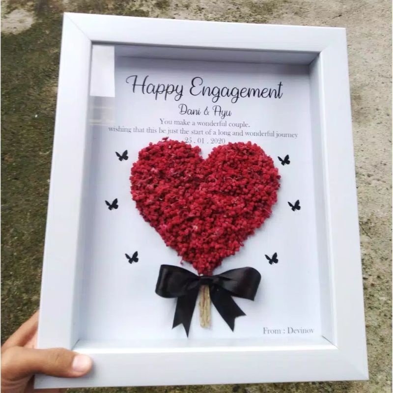 GIFT FRAME LOVE/POHON Flowers in frame 2D/3D /Kado Unik