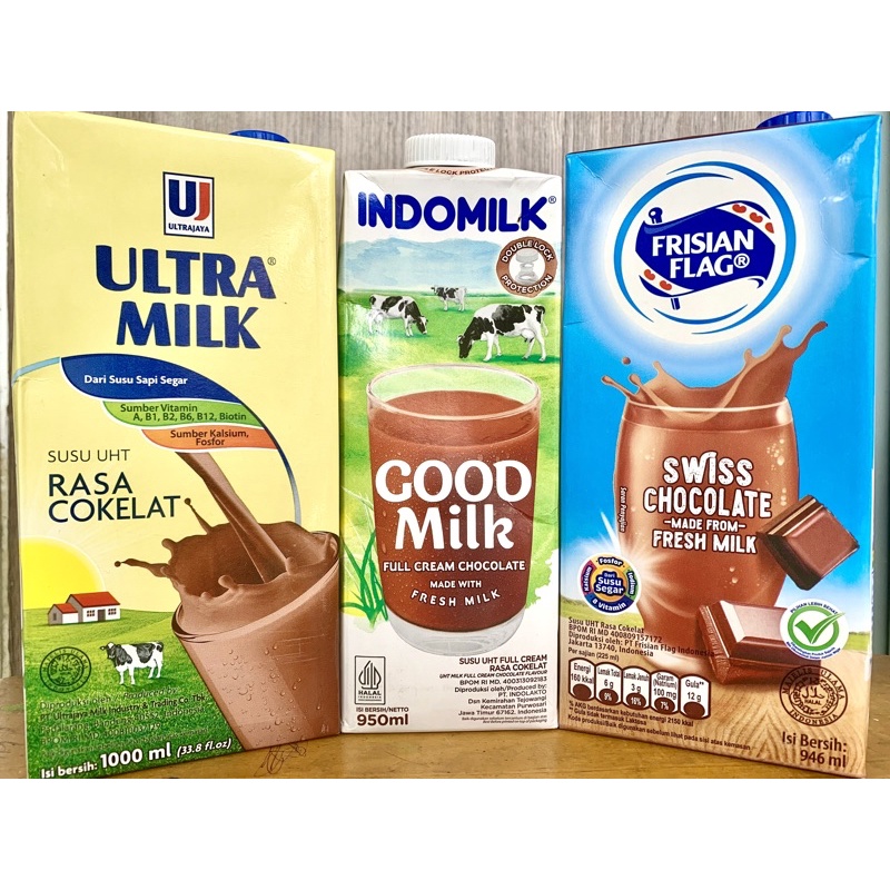 

Susu UHT Coklat 900-1.000 ml Random Indomilk / Frisian Flag / Ultra Milk