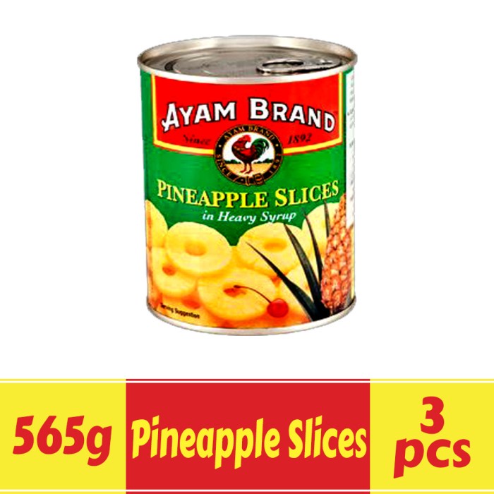 

Bettifer Pineapple Slice Kaleng Ayam Brand 3 Pcs 565Gr