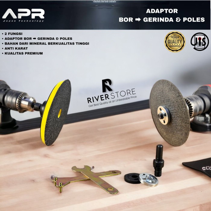 Konektor Pengubah Bor Ke Gerinda/Poles Adapter Bor Jadi Gerinda 4 inch