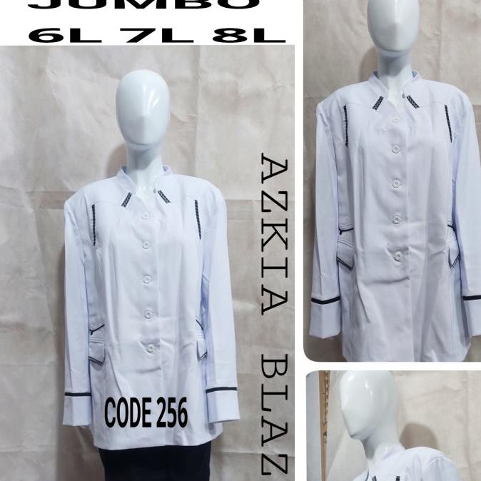 blazer putih wanita,atasan putih p3k,baju pns wanita putih,baju blazer