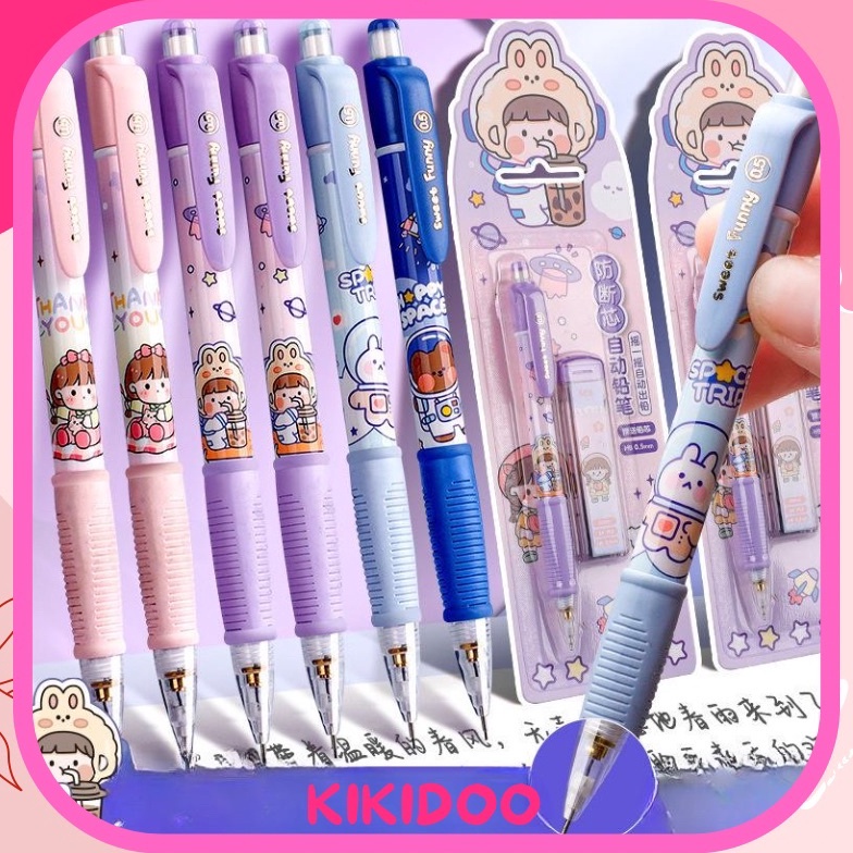 

W947 KIKIDOO PENSIL MEKANIK SET ISI ULANG PENSIL LUCU AETHETIC Best Terlaris